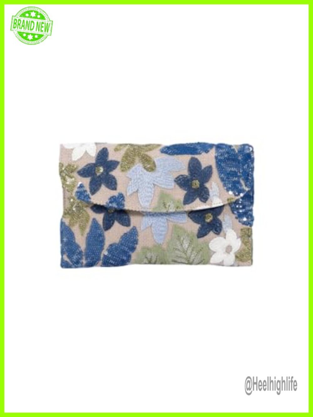 Verdusa Beaded Floral Embroidered Clutch Evening Bag